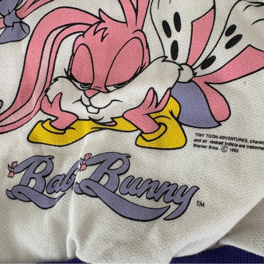 Vintage 1993 90’s Looney Tunes Baby Tracksuit Babs Bunny Purple Tiny Toons 24m - Picture 5 of 12